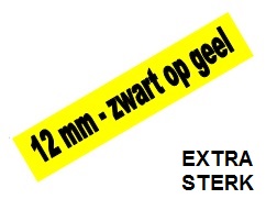 Tape Brother P-Touch TZE-S631 12mm zwart op geel extra sterk