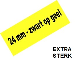 Tape Brother P-Touch TZE-S651 24mm zwart op geel extra sterk