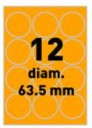 Etiketten Etipage rond 12etik/blad 63,5mm mat oranje (100)