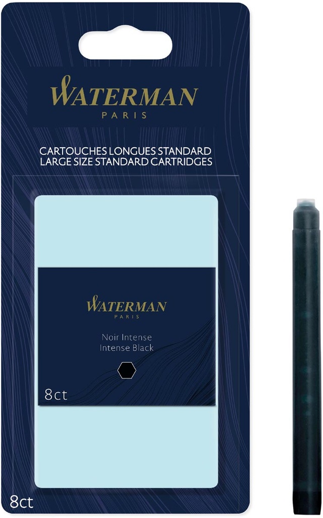 Inktpatronen Waterman Standard Long zwart (Intense) (8)