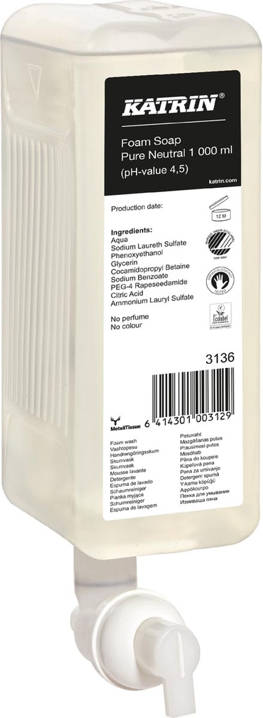 Schuimzeep Katrin Pure Neutral 3136 flacon van 1000ml