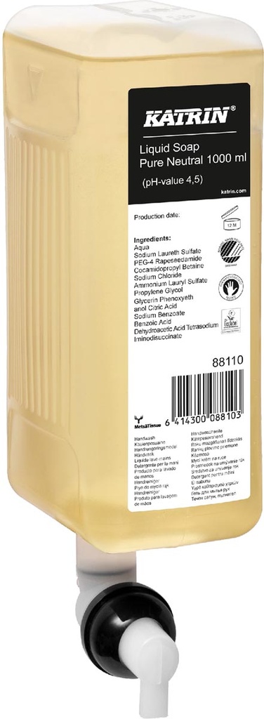 Vloeibare zeep Katrin 88110 Pure Neutral flacon van 1000ml