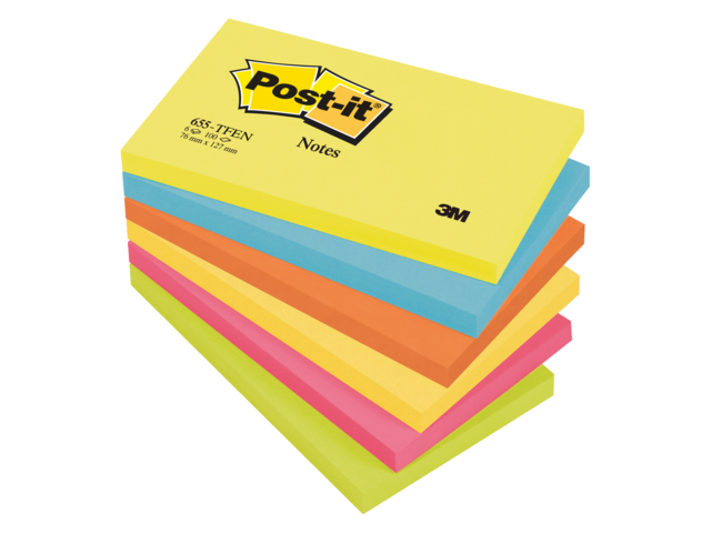 Memoblok Post-it Super Sticky Notes Vitaliteit 76x127mm 100vel assorti (6)