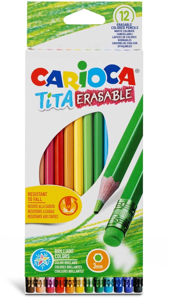 Kleurpotlood met gum Carioca Tita assorti (12)