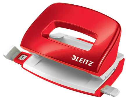 Kleine perforator Leitz NeXXt WOW Mini 2-gaats 10vel metallic rood