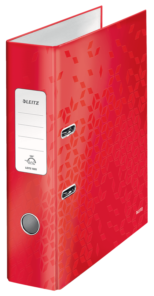 Ordner Leitz 180° WOW karton A4 80mm rood metallic (1005026)