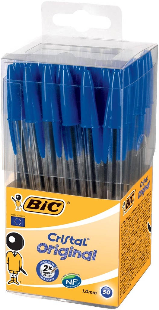 Balpen Bic Cristal medium punt blauw (50)