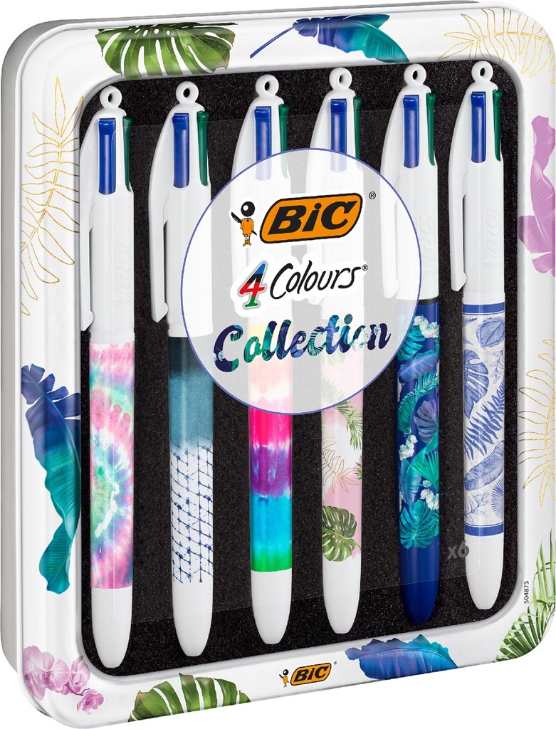 Balpen Bic 4 Colours Tie&Dye medium punt assorti (6)