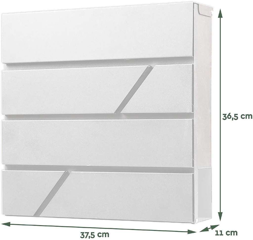 Brievenbus Brasq Deluxe PB200 37,5x36,5x11cm wit