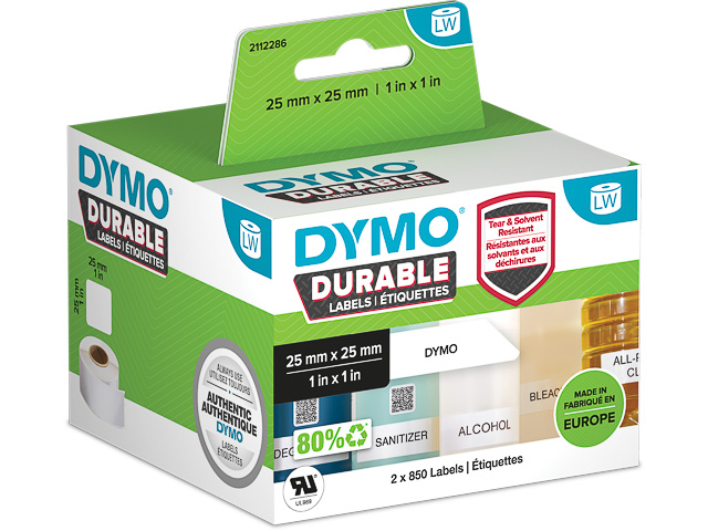 Dymo LW etiket duurzaam 25x25mm (1700)