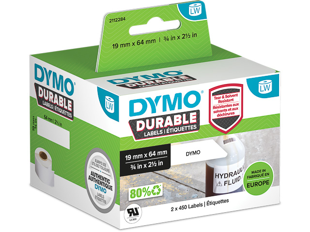 Dymo LW etiket duurzaam 19x64mm (900)