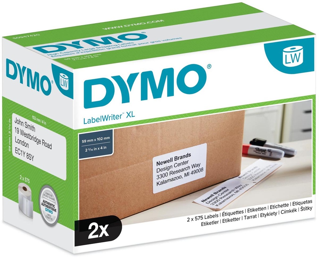 Dymo LW etiket adres XL 59x102mm (1150)