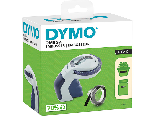 Dymo lettertang embosser Omega 9mm breedte blauw