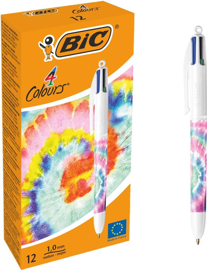 Balpen Bic 4 Colours Tie&Dye medium punt (12)