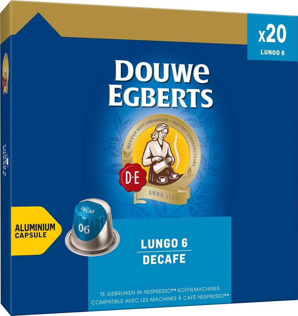 Koffiecapsules Douwe Egberts Lungo Decaf (20)