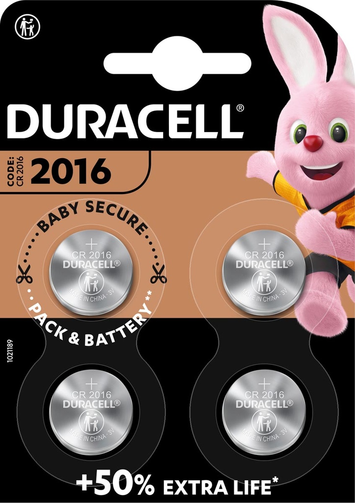 Knoopcelbatterij Duracell Specialty Electronics CR2016 (4)