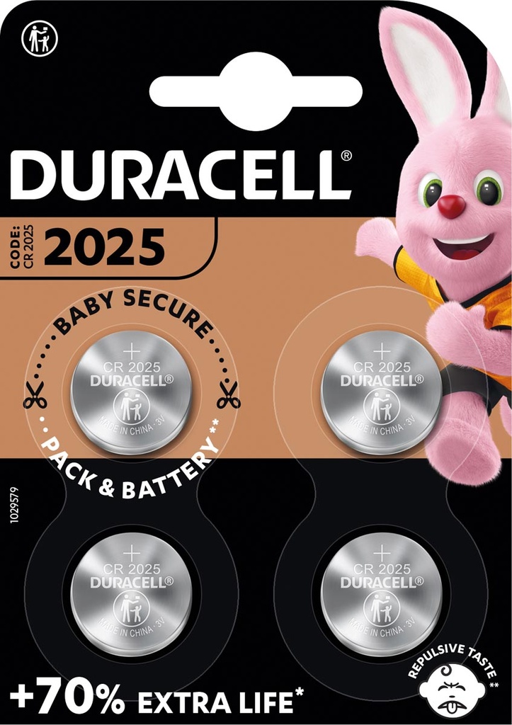 Knoopcelbatterij Duracell Specialty Electronics CR2025 (4)