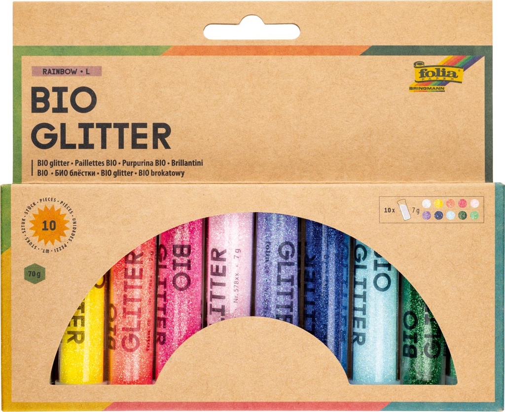 Glitterset Folia Bio Rainbow "L" assorti