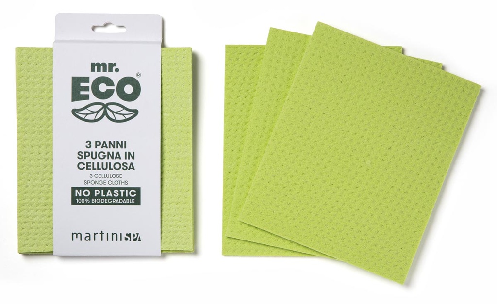 Vaatdoekjes Mr. Eco plantaardige cellulose 19,5x16,5cm groen (3)