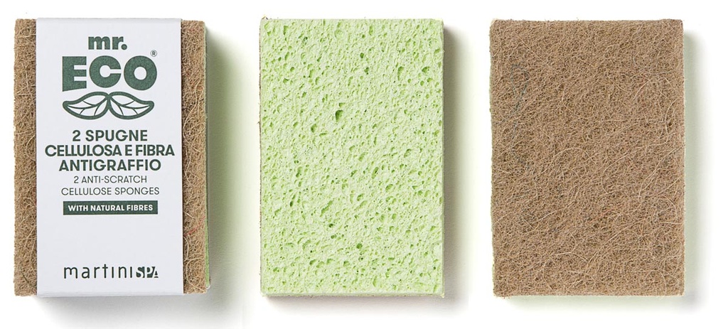 Schuurspons Mr. Eco plantaardige cellulose 9,8x6,8x2cm krasbestendig bruin (2)