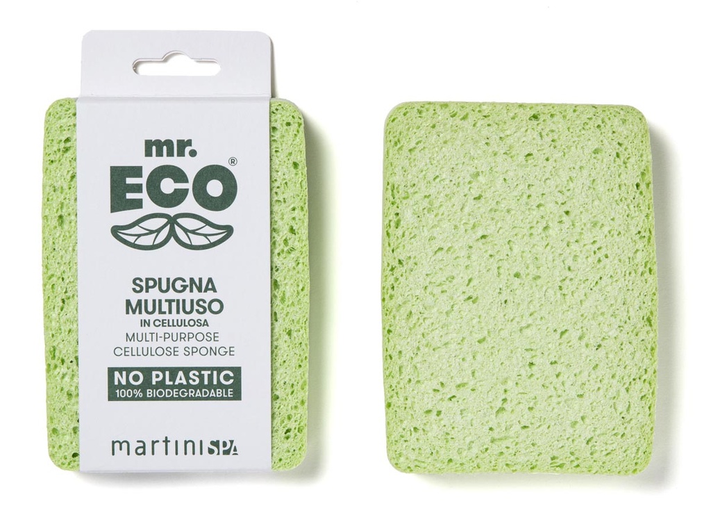 Spons Mr. Eco plantaardige cellulose 12,5x10x2cm groen