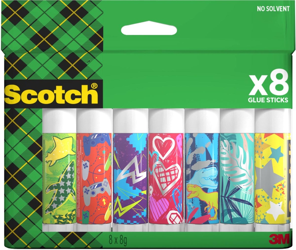 Plakstift Scotch 8g assorti (8)