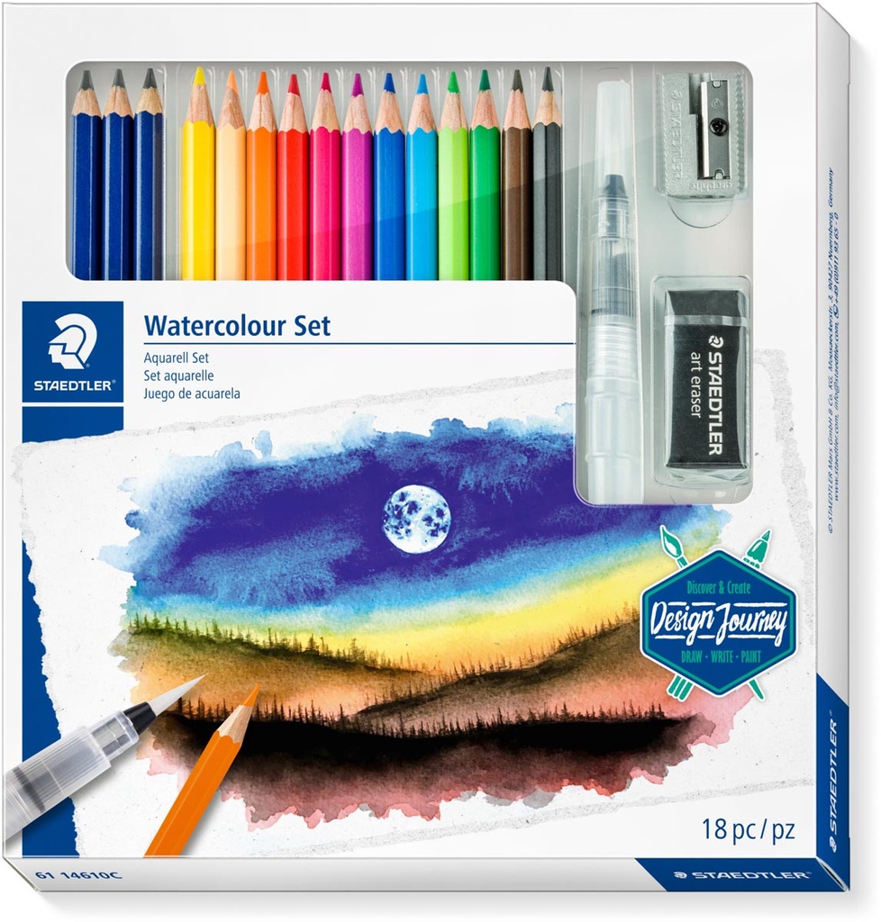 Aquarelpotlood Staedtler Watercolour Set assorti (18)