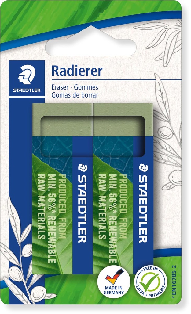 Gum Staedtler Eco 65x23x13mm olijfgroen (2)