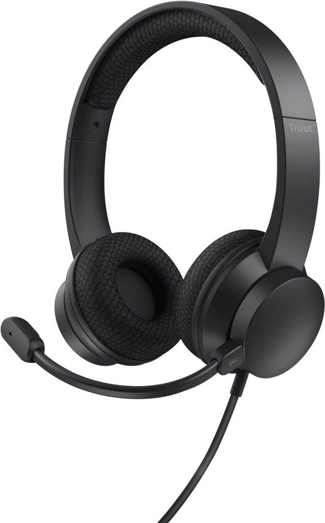 Headset Trust USB HS-260 noise cancelling zwart