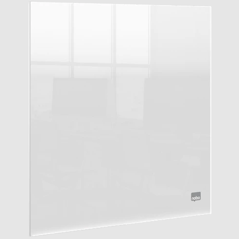 Memobord Nobo acryl 30x30cm voor muurbevestiging of desktop gebruik transparant