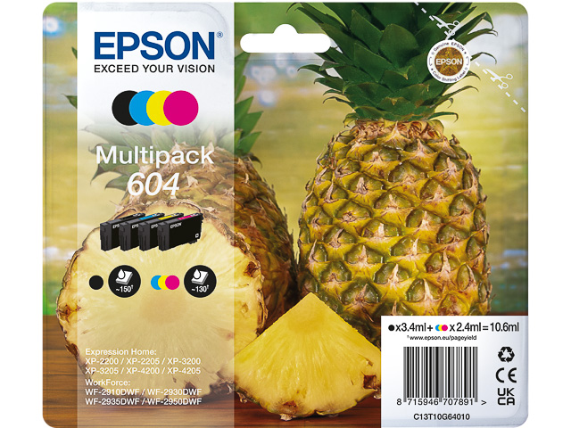 Cartridge Epson Inkjet 604XP 1x150/3x130 pag. CMYK