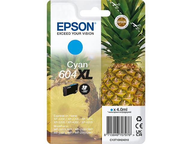 Cartridge Epson Inkjet 604XL 350 pag. CY