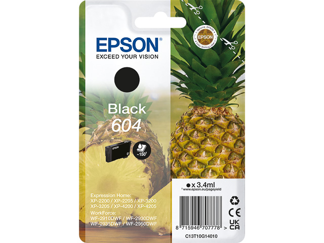 Cartridge Epson Inkjet 604XP 150 pag. BK