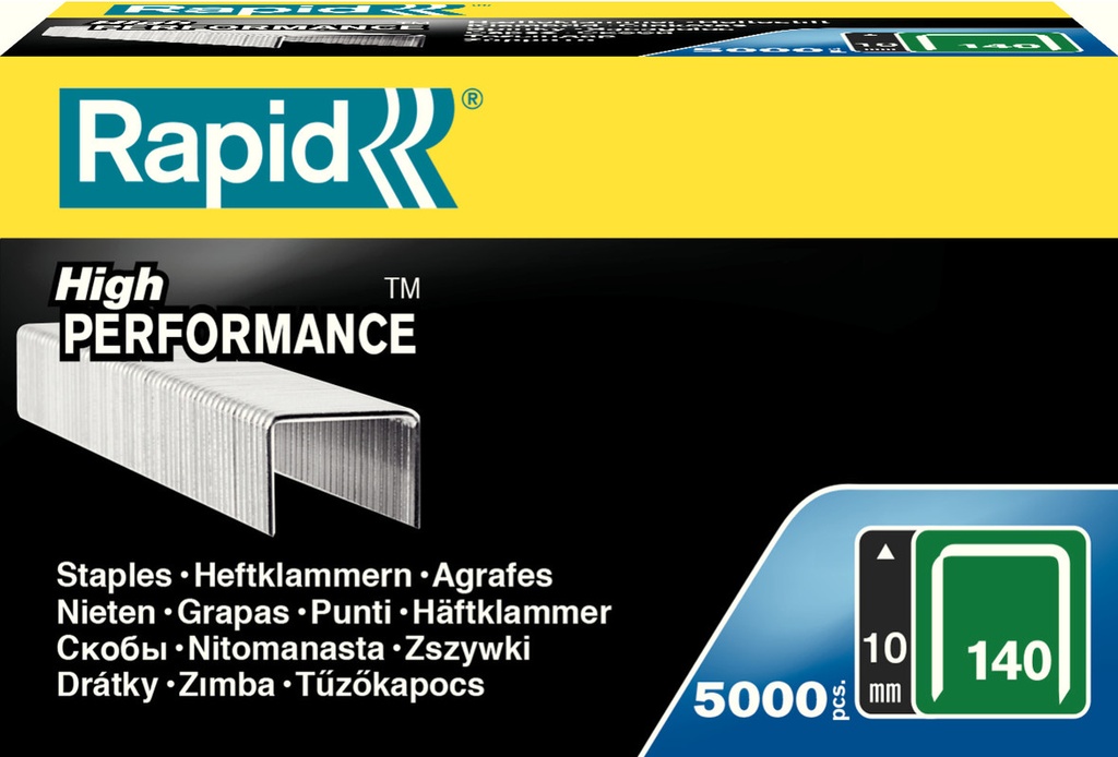 Nietjes Rapid High Performance No.140 10mm gegalvaniseerd (5000)