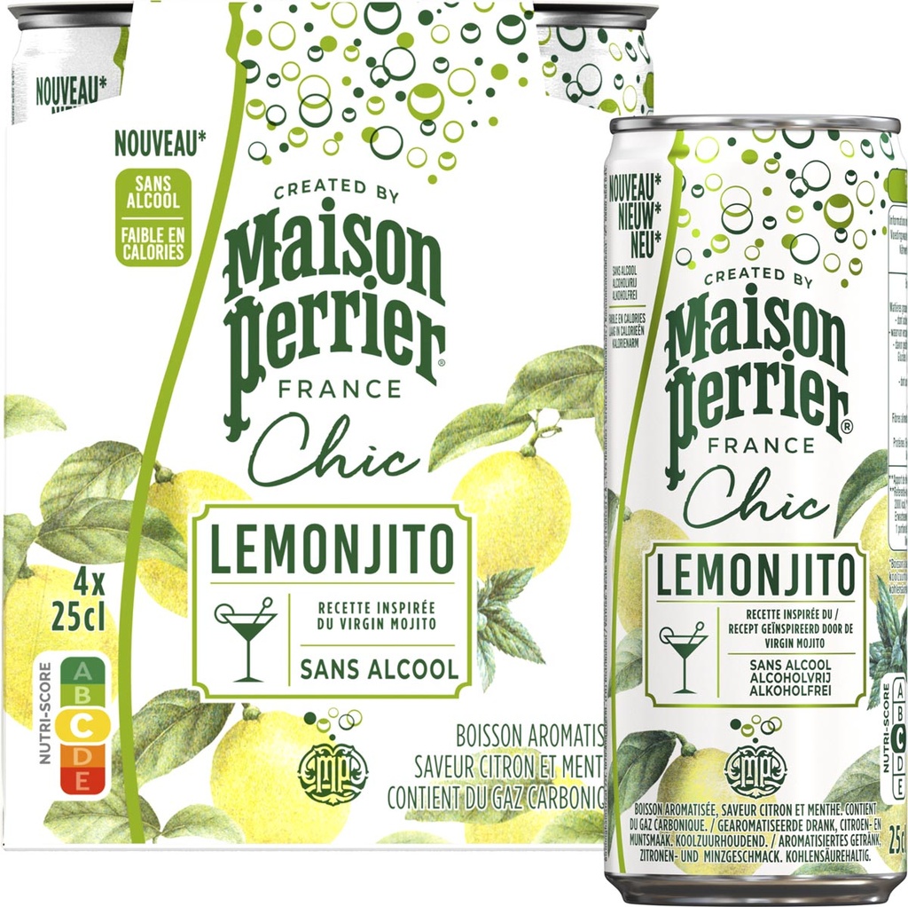 Mocktail Maison Perrier Lemonjito citroen- en muntsmaak blik 25cl (4)