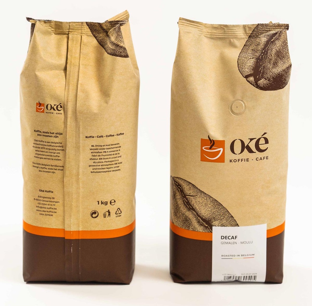 Koffie Oké Deca gemalen 1kg