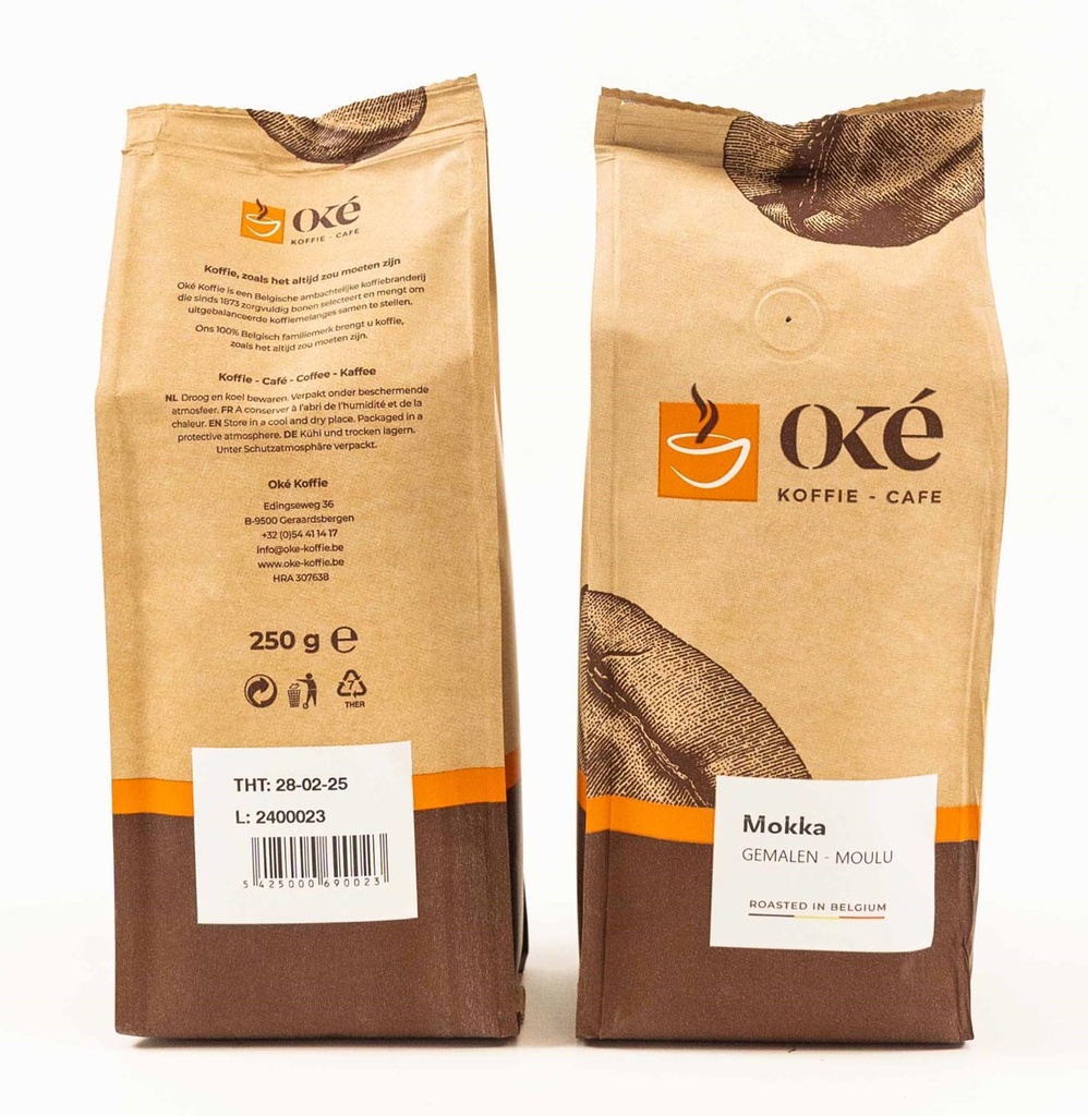 Koffie Oké Mokka gemalen 250g