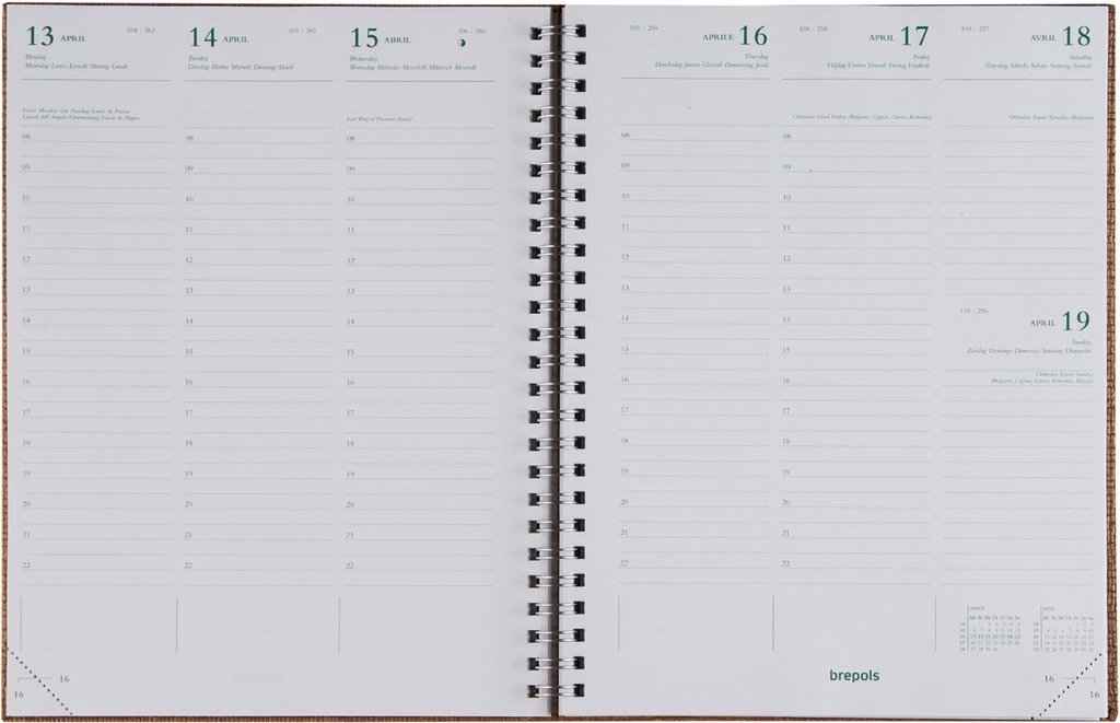 Agenda Brepols agenda Ecotiming Kazar 171x220mm zestalig assorti 2025 spiraalgebonden 1 week/2 pagina's