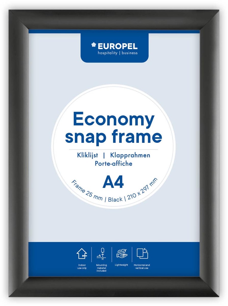 Kliklijst Europel Economy A4 rand 25mm zwart