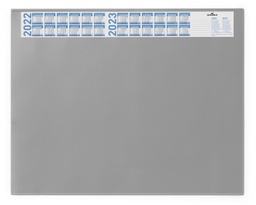 [DUR-720410] Schrijfonderlegger Durable 650x520mm met jaarkalender en transparante cover (grijs)