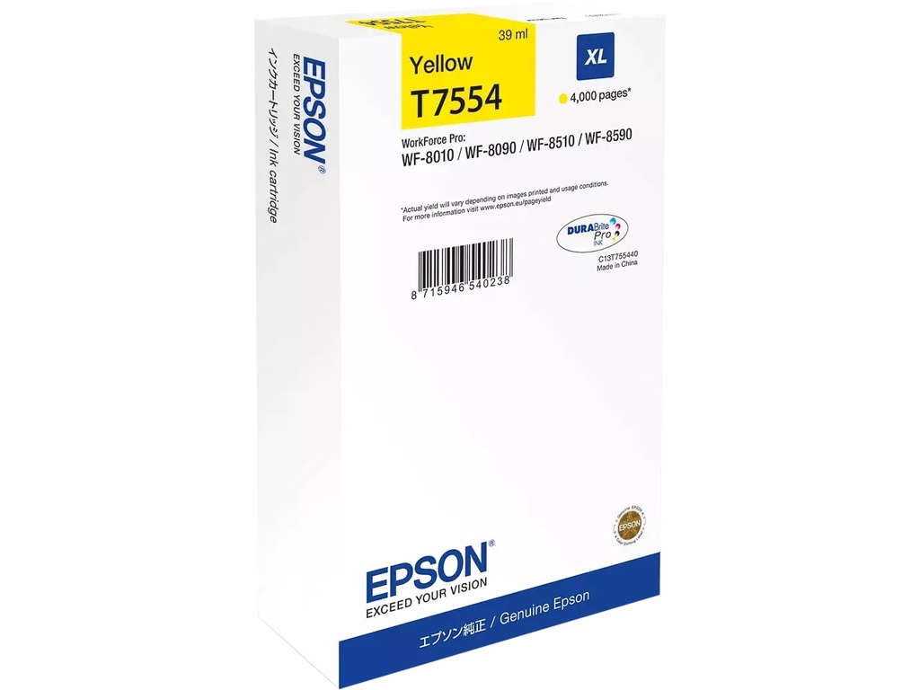 Cartridge Epson Inkjet T75544N 4000 pag. (39ml) WF PRO XL YEL