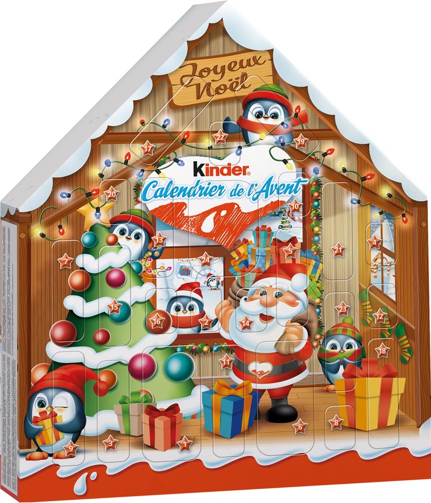 Chocolade adventskalender Kinder Mix doos 184g