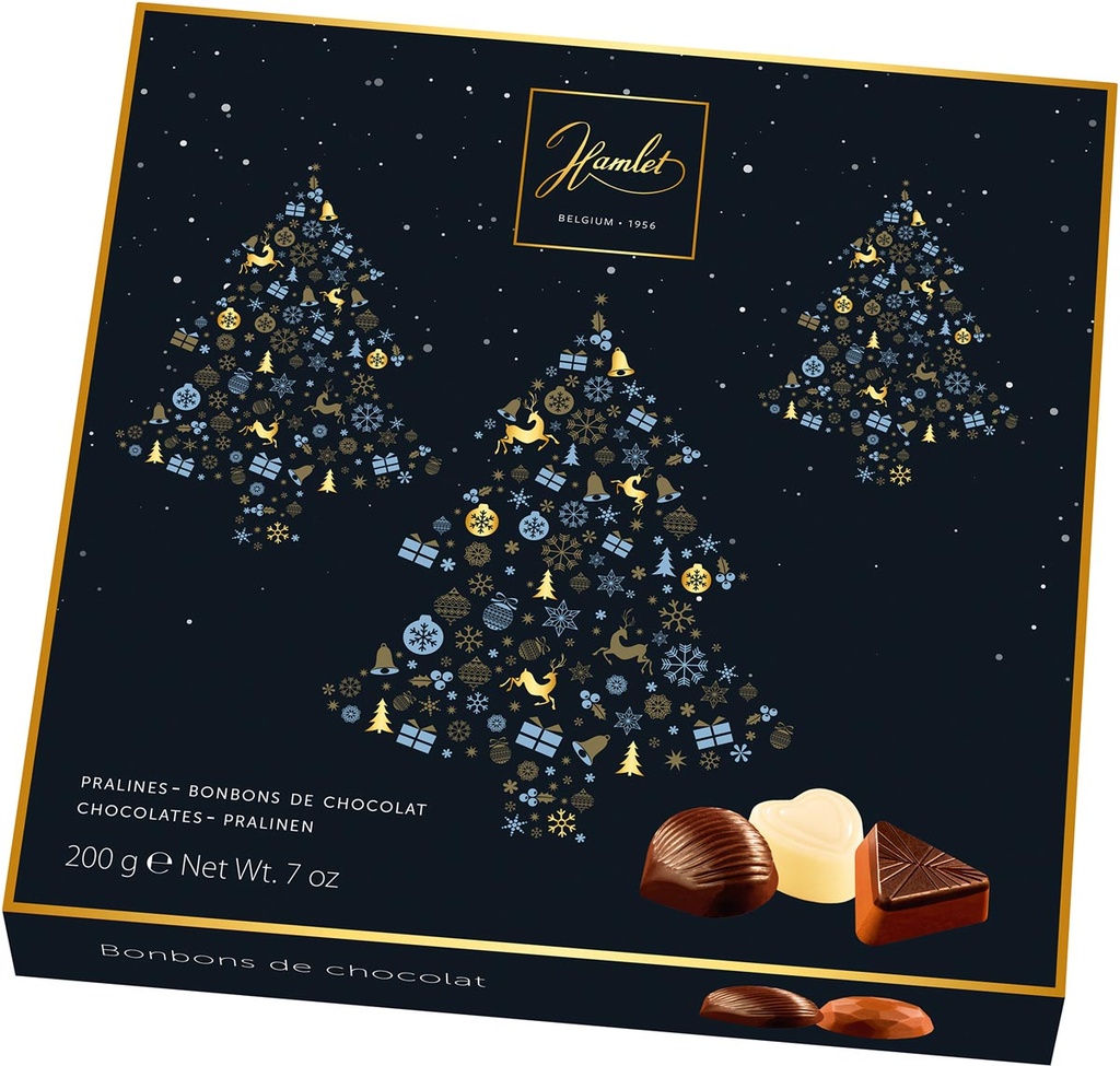 Chocolade Hamlet kerstboom doos 200g