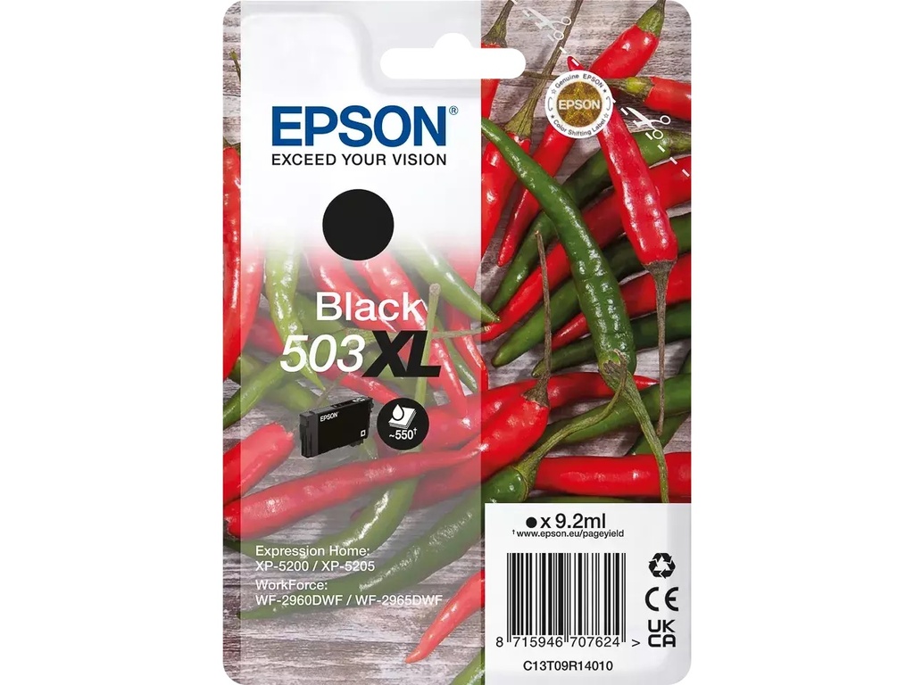 Cartridge Epson Inkjet 503XL 550 pag. BK