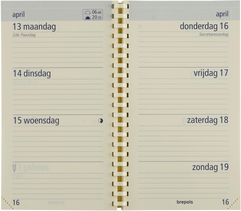 Vulling Brepols voor zakagenda Optivision Pocket Palermo 90x160mm Nederlandstalig 2025 1 week/2 pagina's