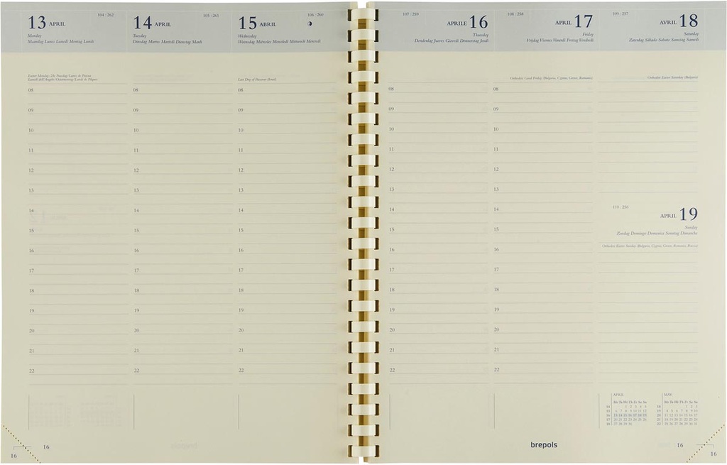 Agenda Brepols Concorde Calpe 207x270mm 2025 zestalig zwart 1 week/2 pagina's