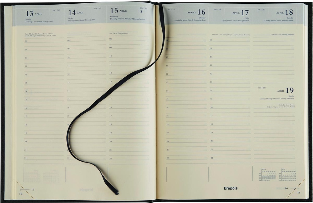 Agenda Brepols Timing Lima 171x220mm zestalig blauw 2025 1 week/2 pagina's