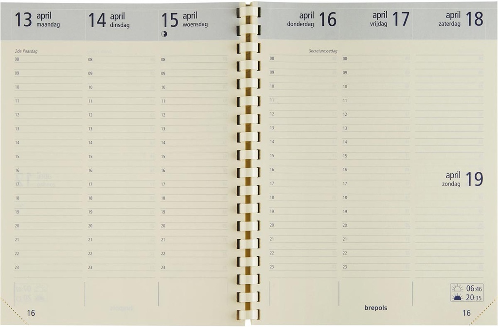 Agenda Brepols Optivision Large Palermo 168x220mm Nederlandstalig zwart 2025 1 week/2 pagina's