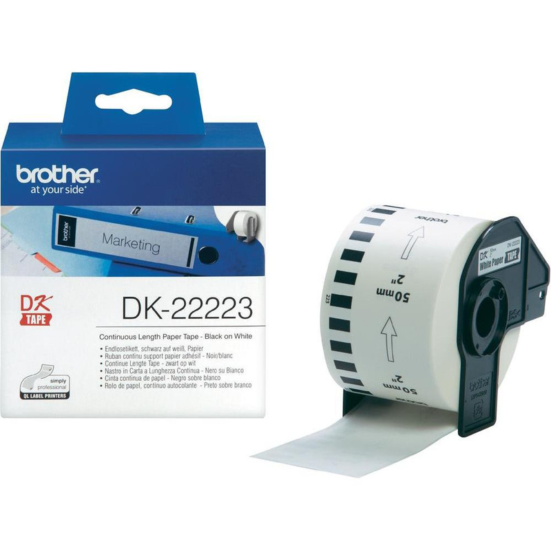 Label Brother DK-22223 50mmx30,48m papier zwart op wit