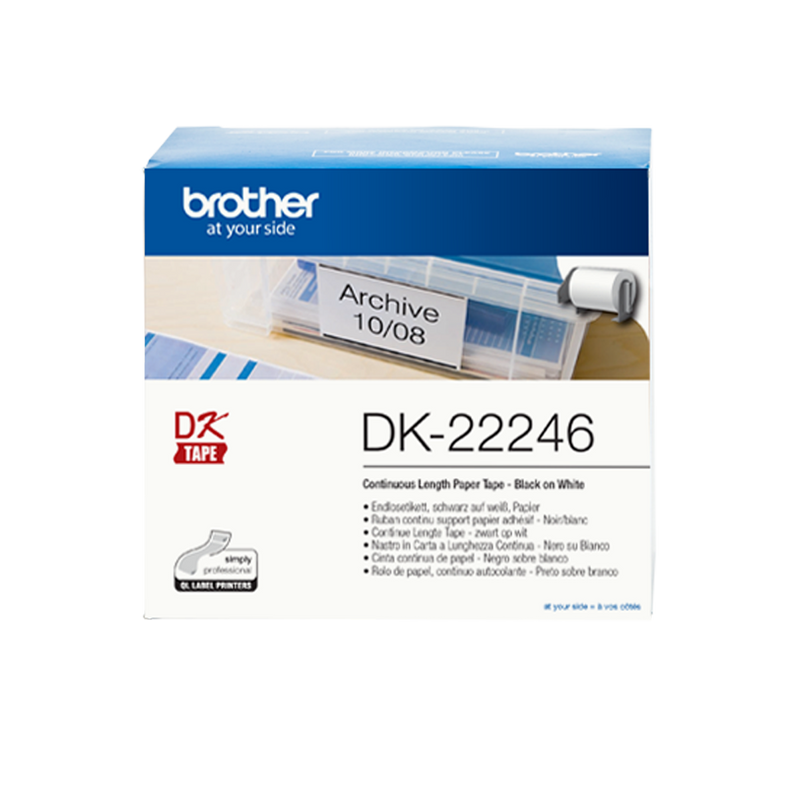 Label Brother DK-22246 103mmx30,48m papier zwart op wit